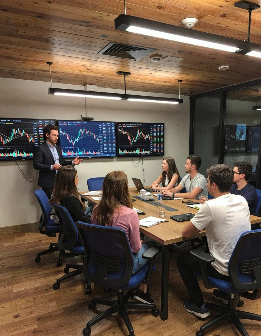 Trading mentor teaching students